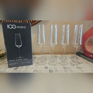 Polish Krosno Avant-Garde Lumi Champagne Flutes